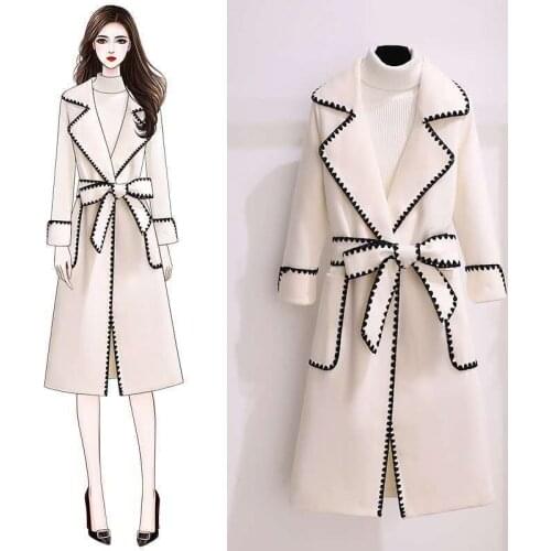 Woolen coat women 2021 new spring and autumn dresses plus size womens thin mid-length woolen coat winter coat