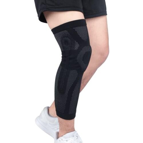 1pc Long Knee Pad Sleeve Anti-slip Breathable Knitted Leg Support Protector Outdoor Gym Cycling Basketball Fitness Knee Pad
