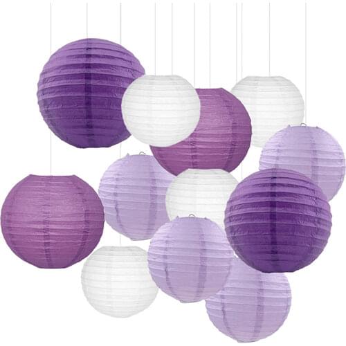 12pcs/Lot Chinese/Japanese Round Paper Lantern Christmas Wedding decor gift craft DIY lampion white hanging lantern ball supplie