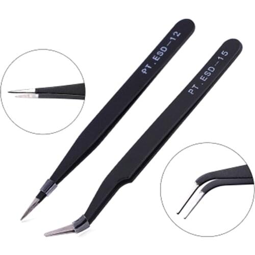 2pc/lot Black Straight + Curved Nail Art False Fake Eye Lashes Eyelash Extension Tweezers Nippers Pointed Clip Nail Art Tool