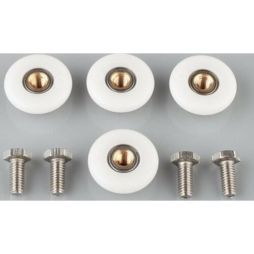 4Pcs Set Single Shower Door Rollers Runners Wheels 27mm Diameter