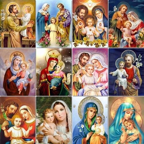 5d Diy Diamond Painting Religious Square Rhinestone Embroidery Picture Diamond Mosaic Cross Stitch Religious Family pictures