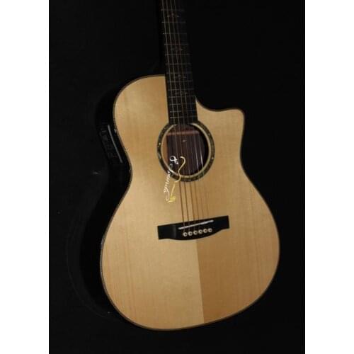 Free shipping professional GA body acoustic electric guitar all solid wood AAAA custom cutaway acoustic electric guitar