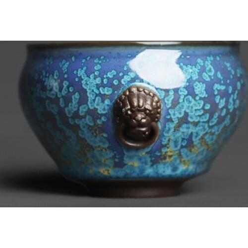 Chinese master teacup rock mine iron tire pottery clay material embossed copper first product single cup tea set