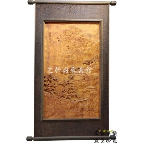 Dongyang woodcarving wall hanging style hand carved antique background GIFT PENDANT plaque Burma pear pictures