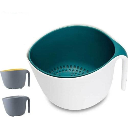 Double-layer Fruit and Vegetable Cleaning and Draining Basket 2-piece Set of Kitchen Garbage Residue Filter Kitchen Utensils