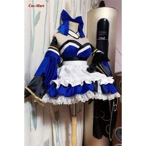 Game Fate/Grand Order Tamamo No Mae Cosplay Costume Blue Fox Maid Dress Unisex Activity Party Role Play Clothing Custom-Make Any