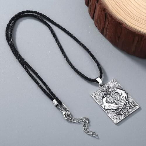 Kinitial Valknut Norse Vikings Odins Symbol Huginn Munin Animal Ravens Necklaces Evil Eye Pendant Necklace Slavic Runes Jewelry