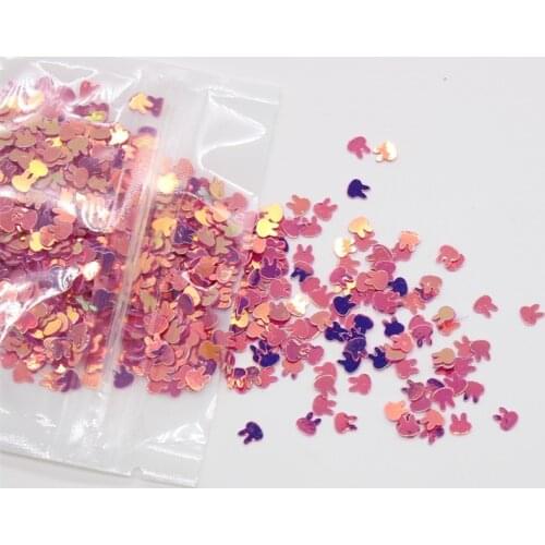 KSCRAFT 4mm Multi-colored Rabbit Shape Sequins PVC Flat for DIY Card Making Craft Color Collection