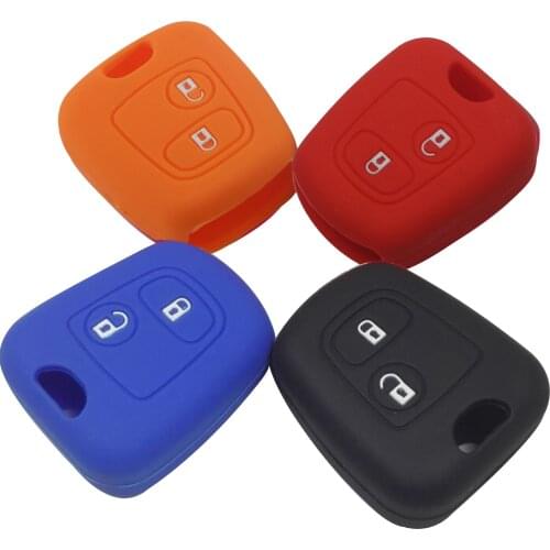 Kutery Silicone Rubber Car Key Cover Case For Peugeot 206 306 107 207 407 Remote Key Protecor 2Buttons