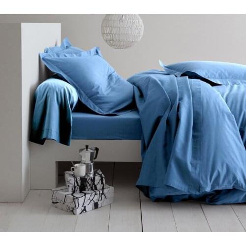 Makiteks 50% cotton 50%polyester blue azur duvet cover pillowcase fitted sheet flat sheet 60 degree wash 2 years gurantee
