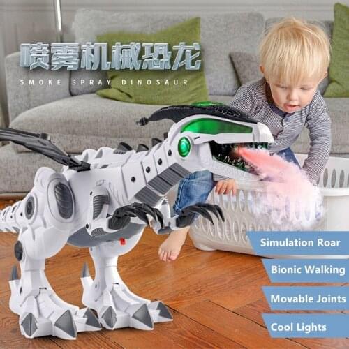 Simulation Prototype Atomization Robot Dinosaur Multi Movable Joints Bionic Walk LED Cool Light Wing Tail Lifelike Children Toy