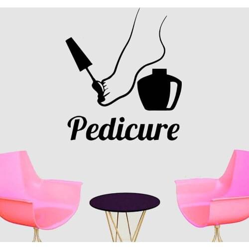Pedicure Wall Sticker Nail Slaon Home Decoration Nails Polish Vinyl Girls Room Interior Wall Decal Living Room Art Decor Y935