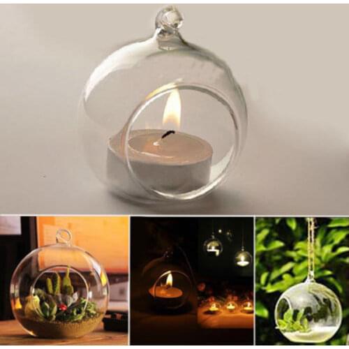 Newest Hot Beautiful Crystal Candlestick Glass Candle Holder Romantic Wedding Dinner Hanging Decor 2021