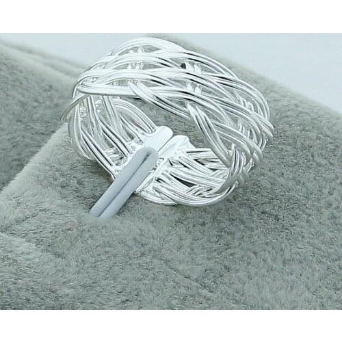 NEW 925 Sliver Plated Mesh Ring Fashion Jewelry For Women Romantic Wedding Engagement Birthday Christmas Trendy gift