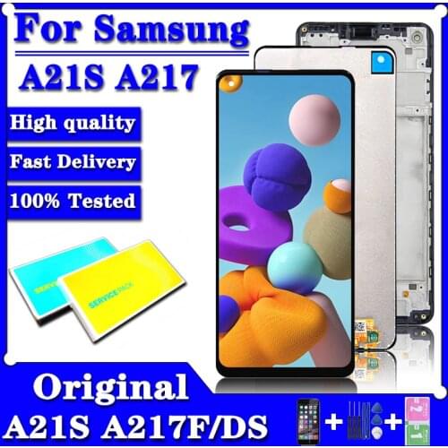 New 6.5"Original LCD For Samsung Galaxy A21s A217 LCD with frame Touch Screen Digitizer LCD For Samsung A21s SM-A217F/DS Display