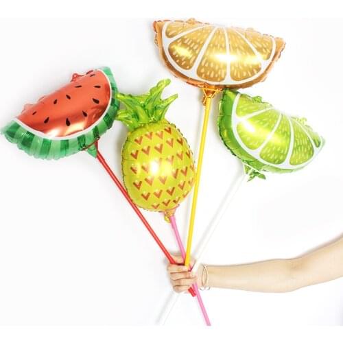 Wholesale 50pcs/lot 16inch Mini Fruit Aluminum foil Balloons pineapple lemon watermelon Summer Party Birthday Decoration globos