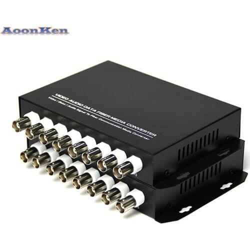 1 Pair Fiber Transceiver 8 channels Pure Video Single Mode Single Fiber 8-way Video Optical Transceiver Optical Converter 20Km