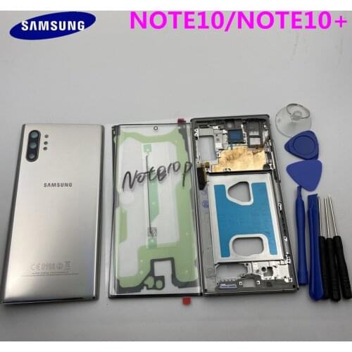 Original Full Housing Case Back Cover Glass Middle Frame for Samsung Galaxy NOTE 10 N970 NOTE10 PLUS N975 Complete Parts