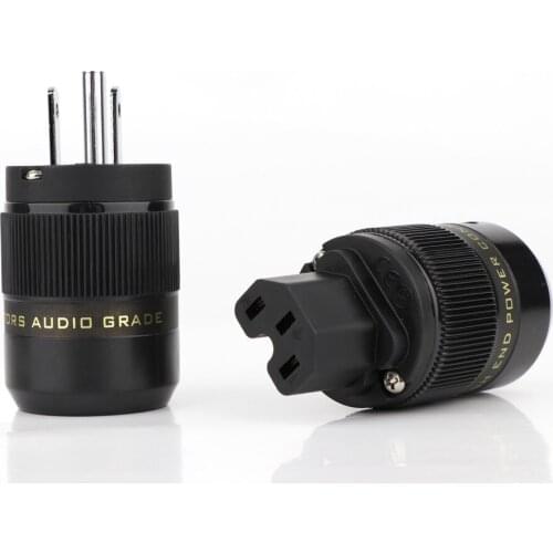 Pair Hi-end US power plug hifi audio brass US AC power adapter connector for DIY power cable hifi