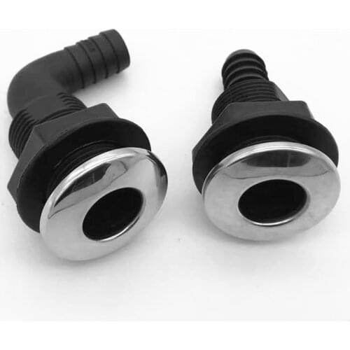 Plastic Thru Hull Bilge Fitting With Stainless steel Rim Bilge Pump Aerator Hose Boat Marine Yacht Accessories