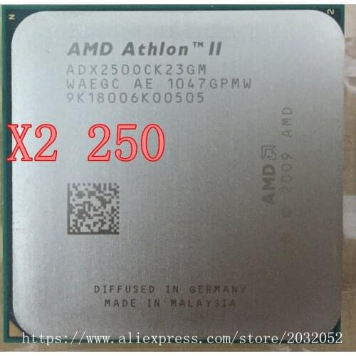 AMD Athlon II X2 250 processor 3.0GHz/2MB L2 Cache /Socket AM3 Dual-Core CPU (working 100% Free Shipping)