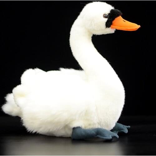 Goose Real Life Simulation White Black Swan Plush Toys Lifelike Cygnus Stuffed Animals Collection Kawaii Soft Whooper Swan Doll