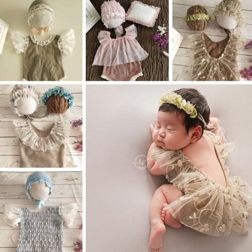 Newborn Photography Props Baby Outfits Hat Bonnet Clothes Set Fotografia Accessories Studio Shoots Bebes Props For Photo Shoot