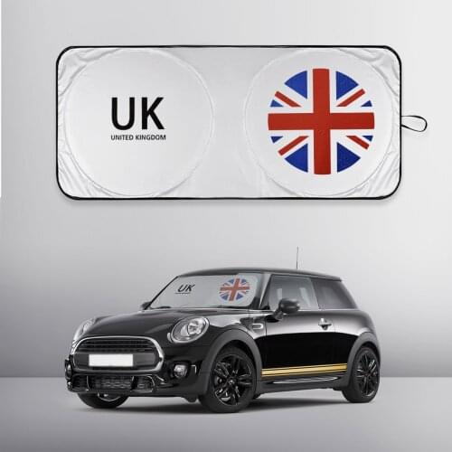 Car Windshield Sunshade For MINI Cooper Visor Auto Window Sun Shade Cover Foldabl Parasol UK Falg Emblem Logo UV Protection