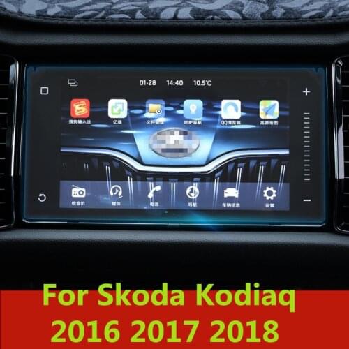 Car styling Navigation Tempered Glass Screen Protector Steel Portective cover 1pcs For SKODA KODIAQ 2017 2018