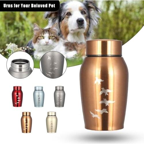 250ML Stainless steel Urns Pets Dog Cat Birds Mouse Cremation Ashes Urn Keepsake Casket Columbarium Pets Memorials 5 Colors