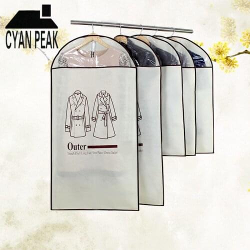 Home Garment Dress Suit Clothes Clothing Cover Protector Cloth Hanging Wardrobe Storage Bag Dust Cover Coat Dustproof Supplies