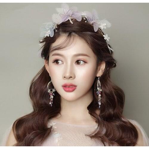 Hot Butterfly Girls Hair Band Gifts Fairy Princess Headband 1PC Party Girls Hair Accessories Colorful Handmade Headbands