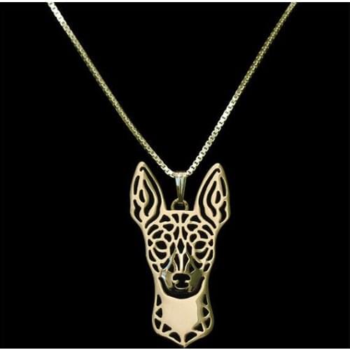 Hollow Pet Pendant Rat Terrier Necklace for women cute fashion charm christmas gift jewelry