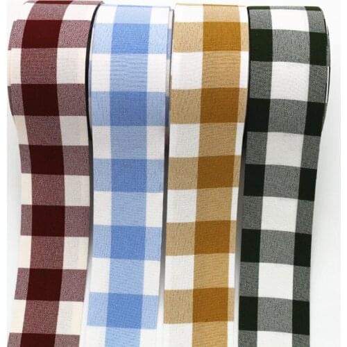 1-1/2 38mm plaid ribbon 10 yards DIY manual material hair bow headdress clothing bow material