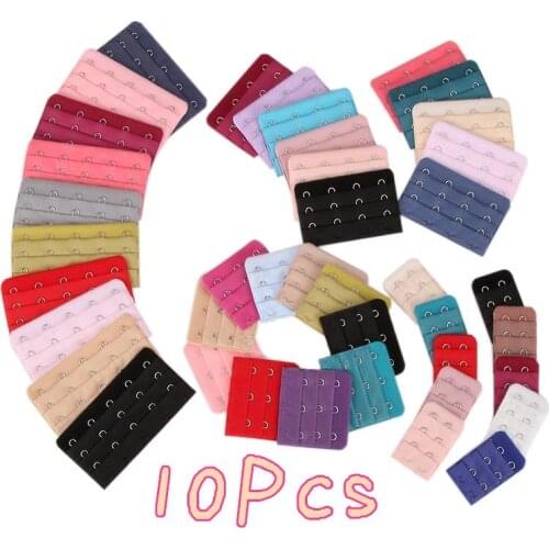 10pcs Bra Extension Strap Extenders for Women Adjustable Belt Buckle Nylon Elastic Bra Extension Strap Hook Clip Expander