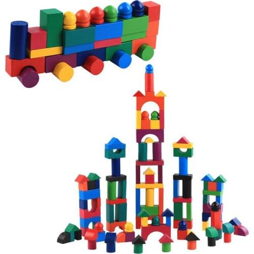112pcs/set Montessori Education Wooden Grains Color Building Blocks Kindergarten Children Early Childhood Parenting Toy For Kids