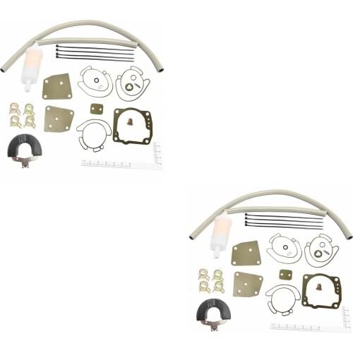 2 PCAK Carburetor Rebuild Kit for 438996 0435442 Johnson Evinrude Triple V4 & V6 60 & 90 Degree 90 100 105 115 150 175 HP