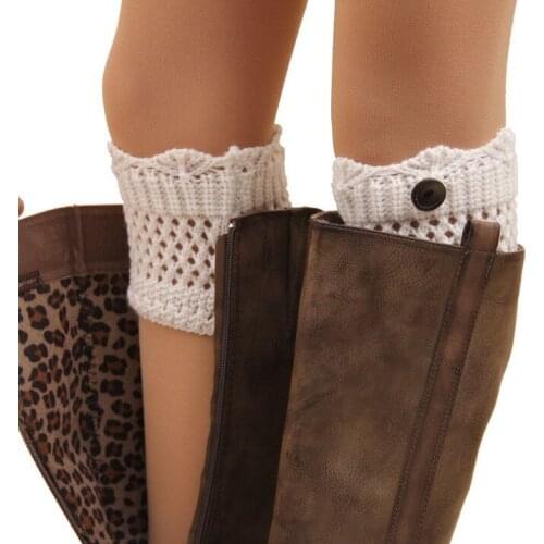 2016 button Boot Cuffs knit boot topper faux legwarmers - cuff - shark tank leg warmers 6 colors 3pairs/lot #3994