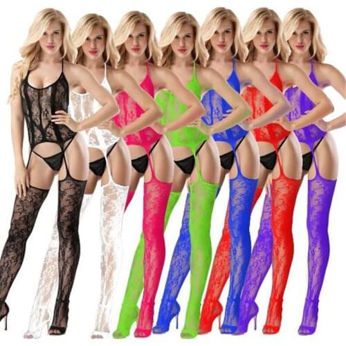 2020 New Hot Sexy Women summer bodysuit mesh sexy black see through night club party streetwear festival body one piece