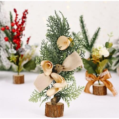 2021 MIni Christmas Trees Xmas Ornaments Artificial Flower Fake Tree Christmas Decorations for Home Navidad 2022 New Year Gifts