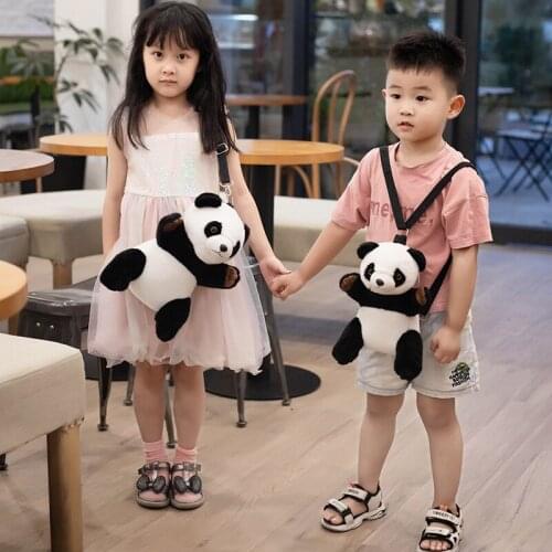 25/30CM New Popular Cute Plush Panda Bag Fashionable Korean Stuffed Mini Shoulder Bag Soft Decor For Kids Christmas Gifts