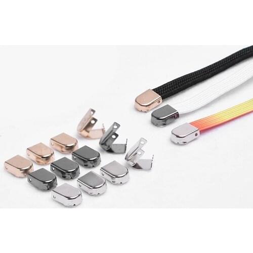 4pcs /1 set of Metal Shoelaces Tips Head No Tie Shoelaces Metal Lace Lock DIY Sneaker Kits Silver Gold Black Metal lace buckle