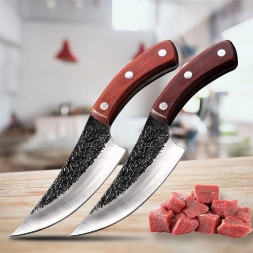 5 Inch Butcher Cleaver Boning Knife Outdoor Camping Hunting Knife Forged Stainless Steel Chefs Knife Fruit Kitchen Knife
