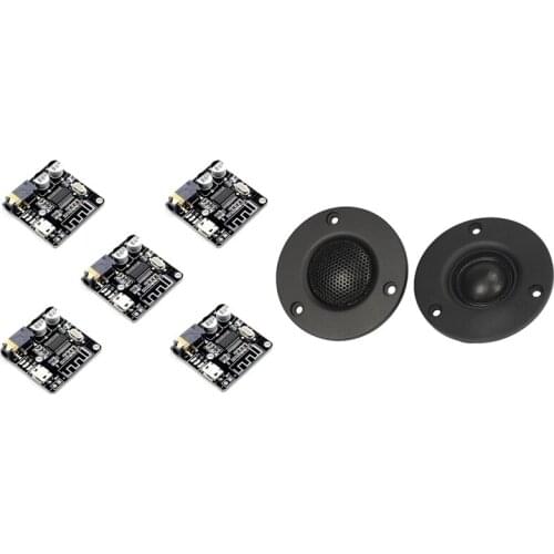 5PCS VHM-314 Bluetooth 5.0 Audio Receiver Module MP3 Lossless Decoder Board & 2PC Tweeter Silk Film 3Inch