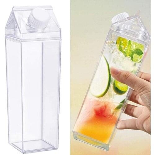 1000ml Transparent Milk Bottle Portable Plastic Water Bottle Outdoor Drinking Bottle Large Capacity Juice Water Jug