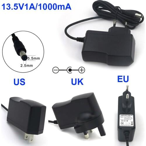 AC 100-240V to DC 13.5V 1A/1000mA Air purifier Charger Switching Power Supply Adapter US/EU/UK Plug with 1.5m Cable DC 5.5*2.5mm
