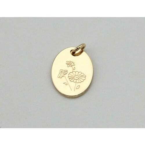 DIY Jewelry Accessories Finding Gold Plated Daisy Flower Pendant Charm For Women