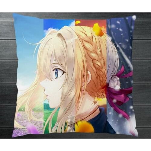 Anime Violet Evergarden Two Side 40x40cm Pillowcases Pillow Cushion Case Cover Violet Evergarden Cosplay Collection Gift P16