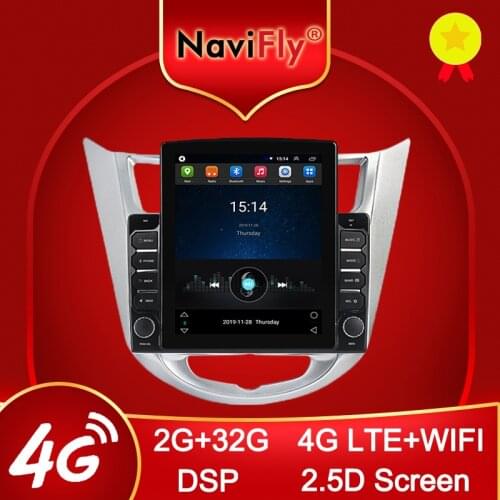 Tesla Style Car Radio Android 32G ROM For Hyundai Verna 2010-2016 DSP Auto Video Multimedia Player GPS 2.5D 4G WIFI Navigation